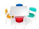 Ver imagem 1 de Conjunto Coletivo Quadrado Infantil Monobloco c/ 4 Cadeiras Polipropileno ABC