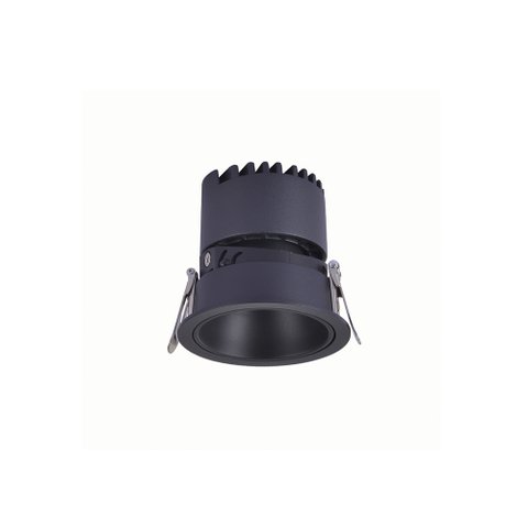 Spot de Embutir Nordecor Zagle Redondo Led Alto Irc 97 10w Bivolt Preto 2700k Luz Amarela