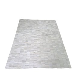 Tapete de Couro Natural Branco em Tiras 2,00 X 1,50 M - 1