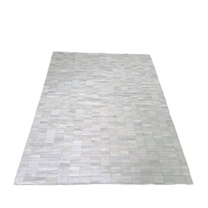Tapete de Couro Natural Branco em Tiras 2,00 X 1,50 M