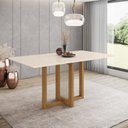 Ver imagem 5 de Conjunto para Sala de Jantar Mesa com 6 Cadeiras Natalí Marrom/Nature/Off White/Amêndoa
