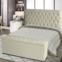 Ver imagem 2 de Kit Cabeceira de Cama Box e Calçadeira Baú Paris Casal 140 Cm Capitonê Suede Porcelana do Lar Móveis