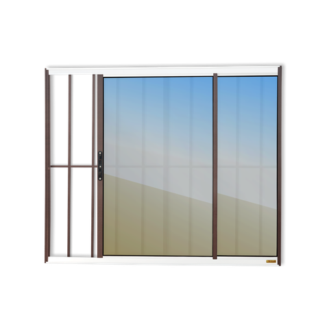 Janela Alumínio Confort 2F.c/Grade 100 x 150 V.Refl.Mix Corten Brimak