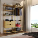 Ver imagem 1 de Dois Modulo para Closet Industrial Ferro Dourado Tampo Canela