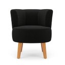 Ver imagem 6 de Poltrona Estofada Tecido Boucle Confortavel para Sala de Espera Pés de Madeira Resistente Elegante