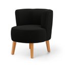 Ver imagem 7 de Poltrona Estofada Tecido Boucle Confortavel para Sala de Espera Pés de Madeira Resistente Elegante