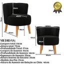 Ver imagem 2 de Poltrona Estofada Tecido Boucle Confortavel para Sala de Espera Pés de Madeira Resistente Elegante