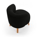 Ver imagem 4 de Poltrona Estofada Tecido Boucle Confortavel para Sala de Espera Pés de Madeira Resistente Elegante