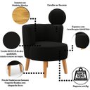 Ver imagem 3 de Poltrona Estofada Tecido Boucle Confortavel para Sala de Espera Pés de Madeira Resistente Elegante