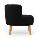 Ver imagem 5 de Poltrona Estofada Tecido Boucle Confortavel para Sala de Espera Pés de Madeira Resistente Elegante