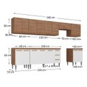 Ver imagem 2 de Cozinha Completa Modulada Jaguar 340cm Premium com Aéreo e Balcão - Aéreo Madeirada/Branca