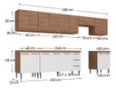 Ver imagem 2 de Cozinha Completa Modulada Jaguar 340cm Premium com Aéreo e Balcão - Aéreo Madeirada/Branca