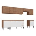Ver imagem 4 de Cozinha Completa Modulada Jaguar 340cm Premium com Aéreo e Balcão - Aéreo Madeirada/Branca