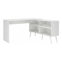 Ver imagem 3 de Mesa Gamer em L para Computador Strike Moderno 2 Portas 1 Gaveta 136cm Branco Multimóveis