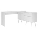Ver imagem 5 de Mesa Gamer em L para Computador Strike Moderno 2 Portas 1 Gaveta 136cm Branco Multimóveis
