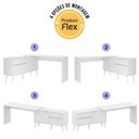 Ver imagem 4 de Mesa Gamer em L para Computador Strike Moderno 2 Portas 1 Gaveta 136cm Branco Multimóveis
