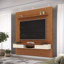 Ver imagem 1 de Painel Suspenso Ripado Seko Tv 65" Borda Chanfrada Freijó/offwhite G18 - Gran Belo