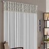 Cortina Blessa Varão Tecido Microfibra e Bandô Folhas 2,00 x 1,70m Janela Quarto Sala - Branco - 1