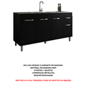 Ver imagem 2 de Gabinete para Pia 150cm Balcão Armário Cozinha Multiuso Preto