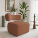 Ver imagem 2 de Poltrona Decorativa Orgânica Maya Bouclê Terracota - Pallazio