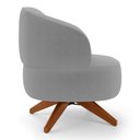 Ver imagem 6 de Kit 02 Poltronas Decorativas Orgânicas Living Have Base Giratória Bouclê Cinza - Desk Design