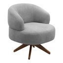 Ver imagem 5 de Kit 02 Poltronas Decorativas Orgânicas Living Have Base Giratória Bouclê Cinza - Desk Design