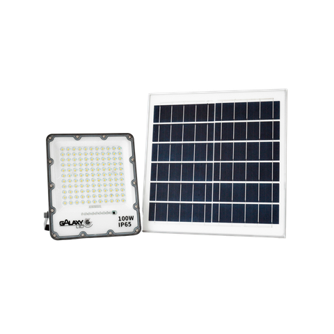 Refletor de Led IP65 100W com Placa Solar Branco Frio/6500K