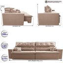Ver imagem 4 de Sofá Retrátil e Reclinável 2,72m Luxos Cama Inbox Velusoft Bege