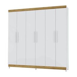 Guarda-roupa Casal 6 Portas Palmas Branco Canela Vila Rica - 2 Guarda-roupa Casal 6 Portas Palmas Branco Canela Vila Rica - 2