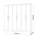 Ver imagem 4 de Guarda-roupa Casal 6 Portas Palmas Branco Canela Vila Rica