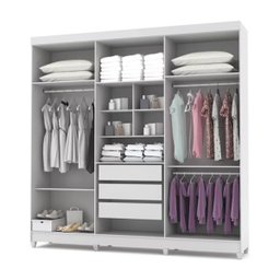Guarda-roupa Casal 6 Portas Palmas Branco Canela Vila Rica - 3 Guarda-roupa Casal 6 Portas Palmas Branco Canela Vila Rica - 3