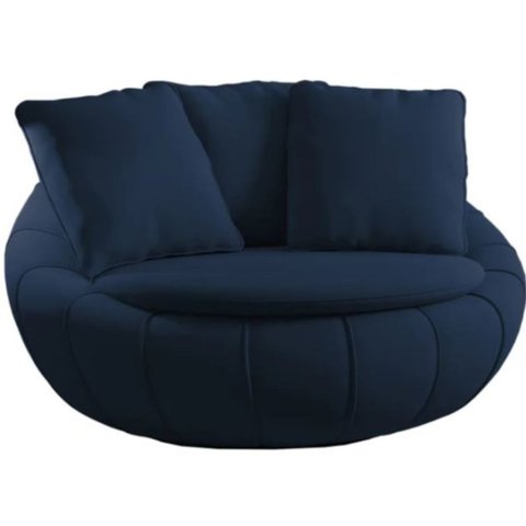 Poltrona Sfera Base Giratória - Élpis Móveis - Azul