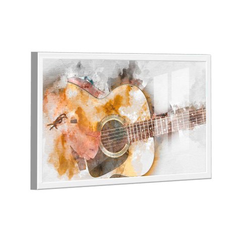 Quadro Arte Violão Aquarela -- Br Artes