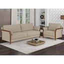 Ver imagem 2 de Poltrona Decorativa 95cm Akita Linho Rústico Bege - Sallar Home