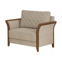 Ver imagem 6 de Poltrona Decorativa 95cm Akita Linho Rústico Bege - Sallar Home