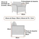 Ver imagem 4 de Poltrona Decorativa 95cm Akita Linho Rústico Bege - Sallar Home