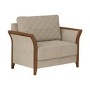 Ver imagem 1 de Poltrona Decorativa 95cm Akita Linho Rústico Bege - Sallar Home