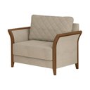 Ver imagem 6 de Poltrona Decorativa 95cm Akita Linho Rústico Bege - Sallar Home