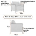 Ver imagem 4 de Poltrona Decorativa 95cm Akita Linho Rústico Bege - Sallar Home