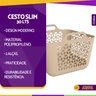 Cesto Bacia Roupa Multiuso Com Alça Organizador Flexível 30L:Capuccino - 8