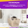Cesto Bacia Roupa Multiuso Com Alça Organizador Flexível 30L:Capuccino - 3