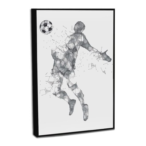 Quadro Decorativo Football Minimalista com Moldura Filete