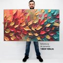Ver imagem 2 de Quadro Decorativo Floral Luxo Pétalas Multicoloridas em Tela Canvas Tacolado Borda Infinita 100 X 18