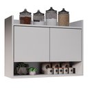 Ver imagem 1 de Armário de Cozinha Aéreo 71cm 2 Portas 1 Nicho Ceci M24 Branco - Mpozenato