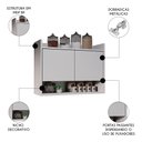 Ver imagem 3 de Armário de Cozinha Aéreo 71cm 2 Portas 1 Nicho Ceci M24 Branco - Mpozenato