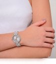 Ver imagem 2 de Relógio Feminino com Strass Cravejado Correa Metal + Caixa