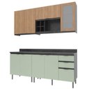 Ver imagem 3 de Armário de Cozinha Completa Modulada Reta 8 Peças 180cm Cz1200 Azaleia Tecnomóbili