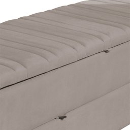 Calçadeira Recamier Baú Sapateira Casal Queen 160cm Ayla Suede Tampo Reto - Estopar Ayla 160cm Suede - 4
