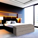 Ver imagem 2 de Calçadeira Recamier Baú Sapateira Casal Queen 160cm Ayla Suede Tampo Reto - Estopar Ayla 160cm Suede