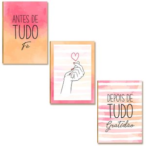 Kit 03 Placas Decoração Mdf Antes, Depois de Tudo 28,7x22 Ar9